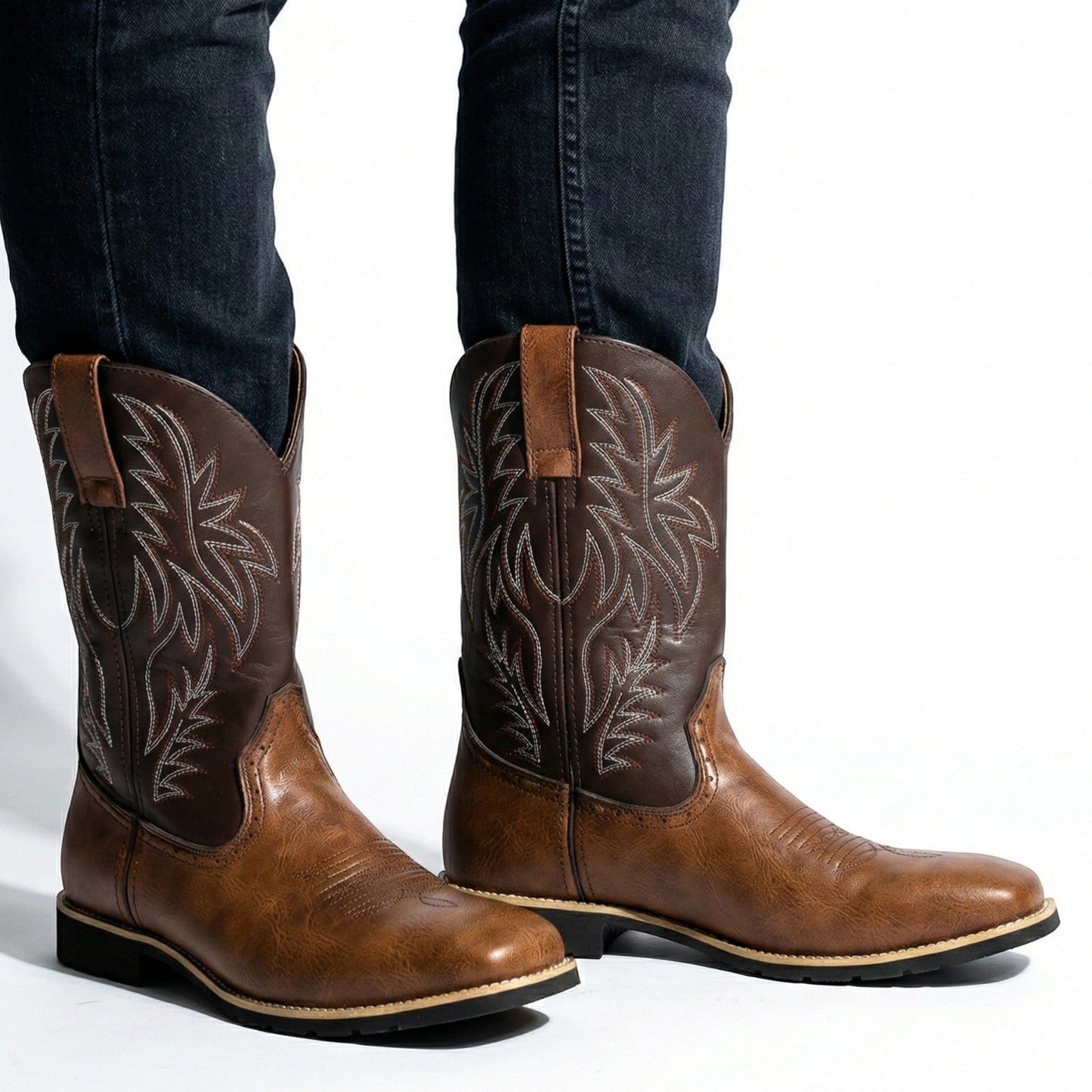 Matthew - Men's Embroidered Western Cowboy Boots
