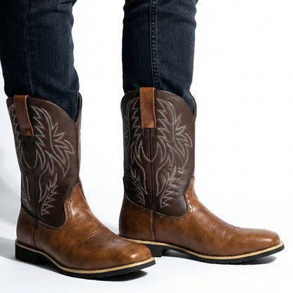 Matthew - Men's Embroidered Western Cowboy Boots