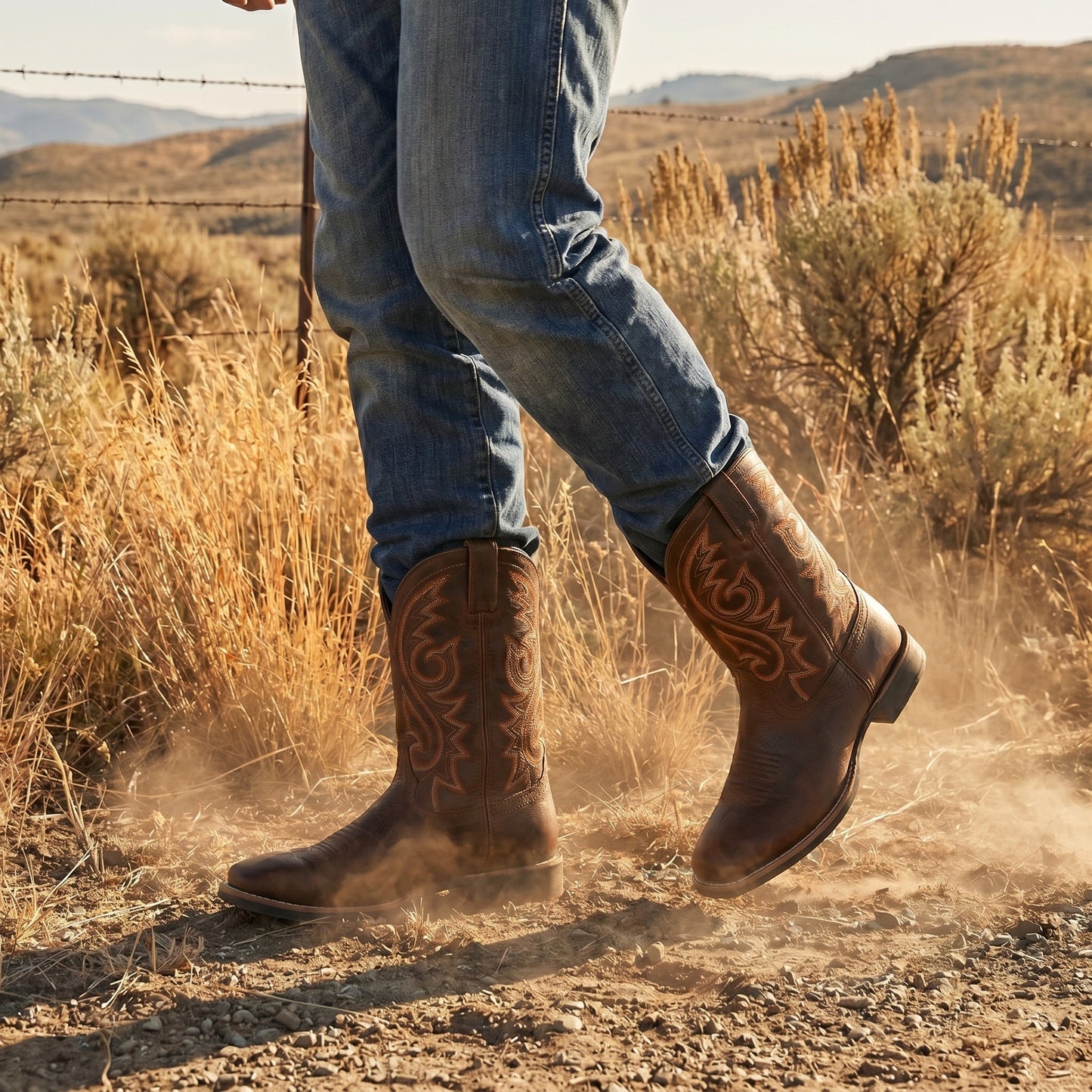Matthew - Men's Embroidered Western Cowboy Boots