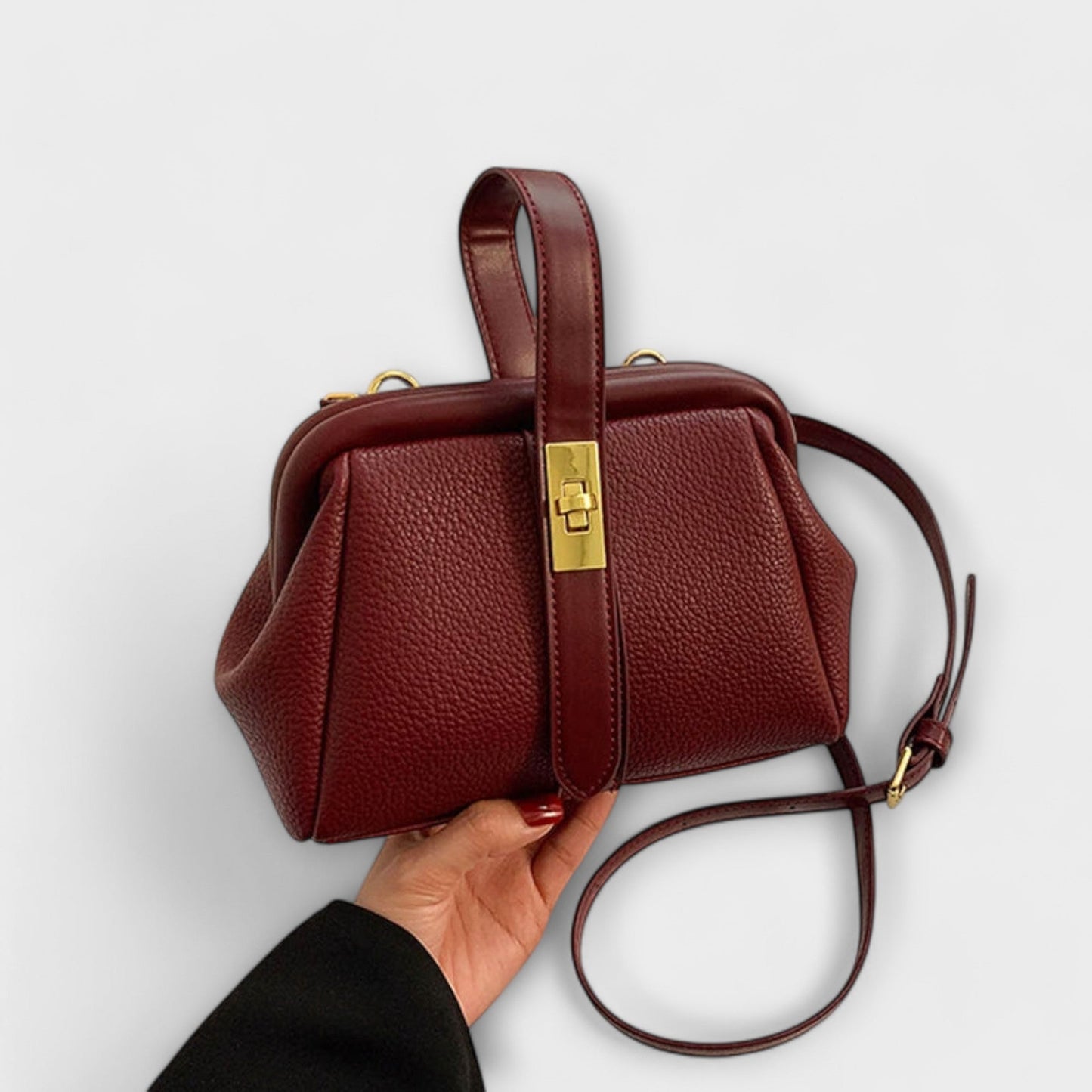 Ivy | Women’s Elegant Leather Mini Handbag with Turn Lock
