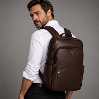 Men's Real Leather Backpack - Survival