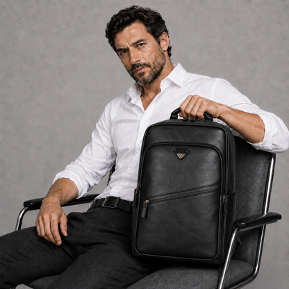 Men's Real Leather Backpack - Survival