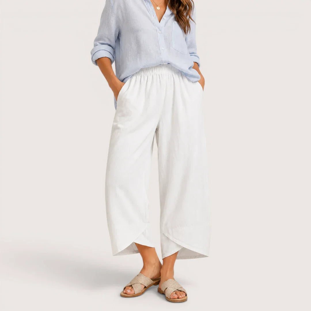 Women's Cropped Wide Leg Trousers